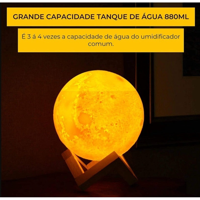 Umidificador Aromatizador Luminária Lua